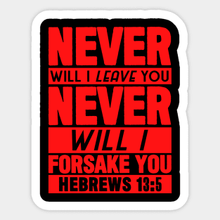 Hebrews 13:5 Sticker